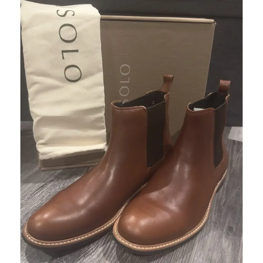 Nisolo All-Weather Chelsea Boots Men’s 13 Brandy Brown Leather Pull-On NEW